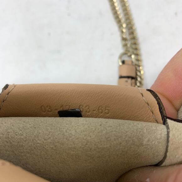 Chloe Beige Leather & Suede Mini Fringe Bucket Bag Drawstring Closure - Picture 10 of 10